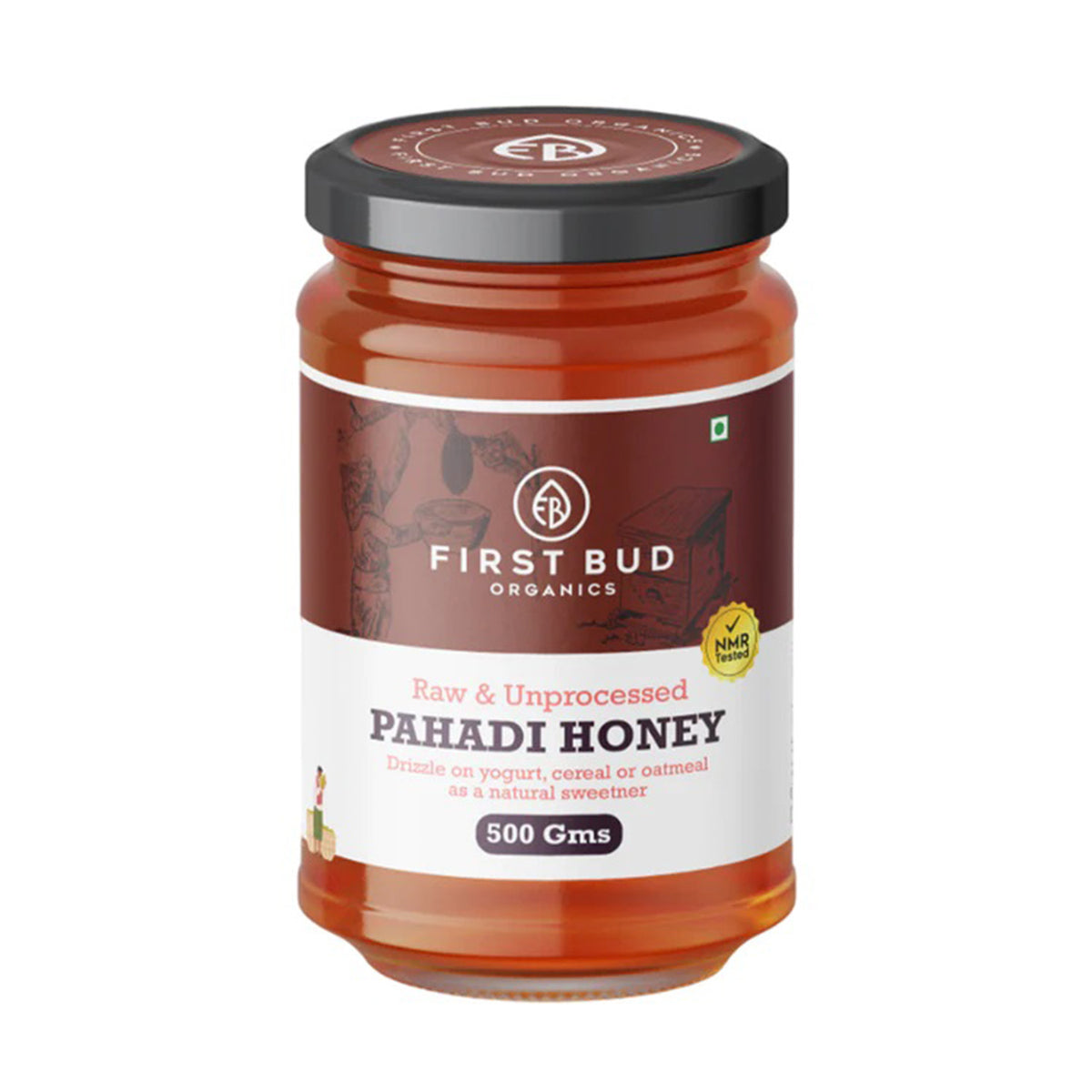 pahadi honey raw, raw unprocessed honey India, First Bud honey, natural honey India, pure honey organic, mountain honey India, NMR tested honey, chemical free honey, natural sweetener honey, immunity boosting honey, ayurvedic honey benefits, organic honey 500g, healthy sugar alternative India, farm sourced honey, premium honey India, raw honey benefits, unfiltered honey India, clean eating natural sweetener, buy honey online India, pure forest honey