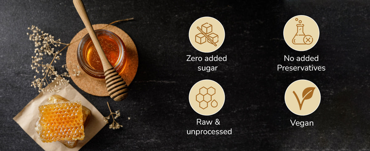 First Bud Organics Pahadi Honey 250 gms | Raw & Unprocessed Himalayan Honey