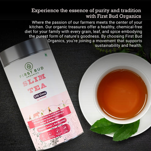 First Bud Slim Tea, organic detox tea, weight loss herbal tea, healthy lifestyle drink, natural metabolism booster, premium wellness tea