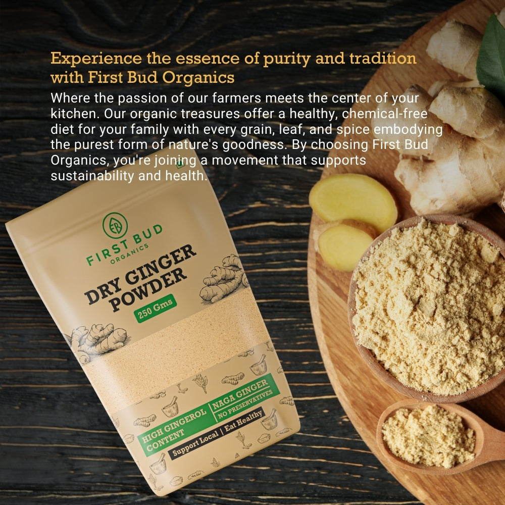 first bud dry ginger powder 250g organic ginger powder high gingerol naga ginger natural spice ayurvedic ingredient chemical free healthy cooking supplement

