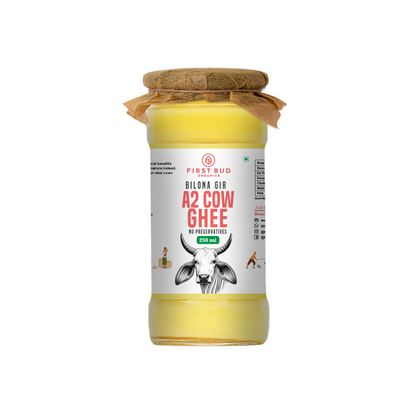 First Bud A2 Gir cow bilona ghee 250ml jar front