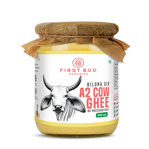 First Bud Bilona Gir A2 cow ghee 500ml jar front