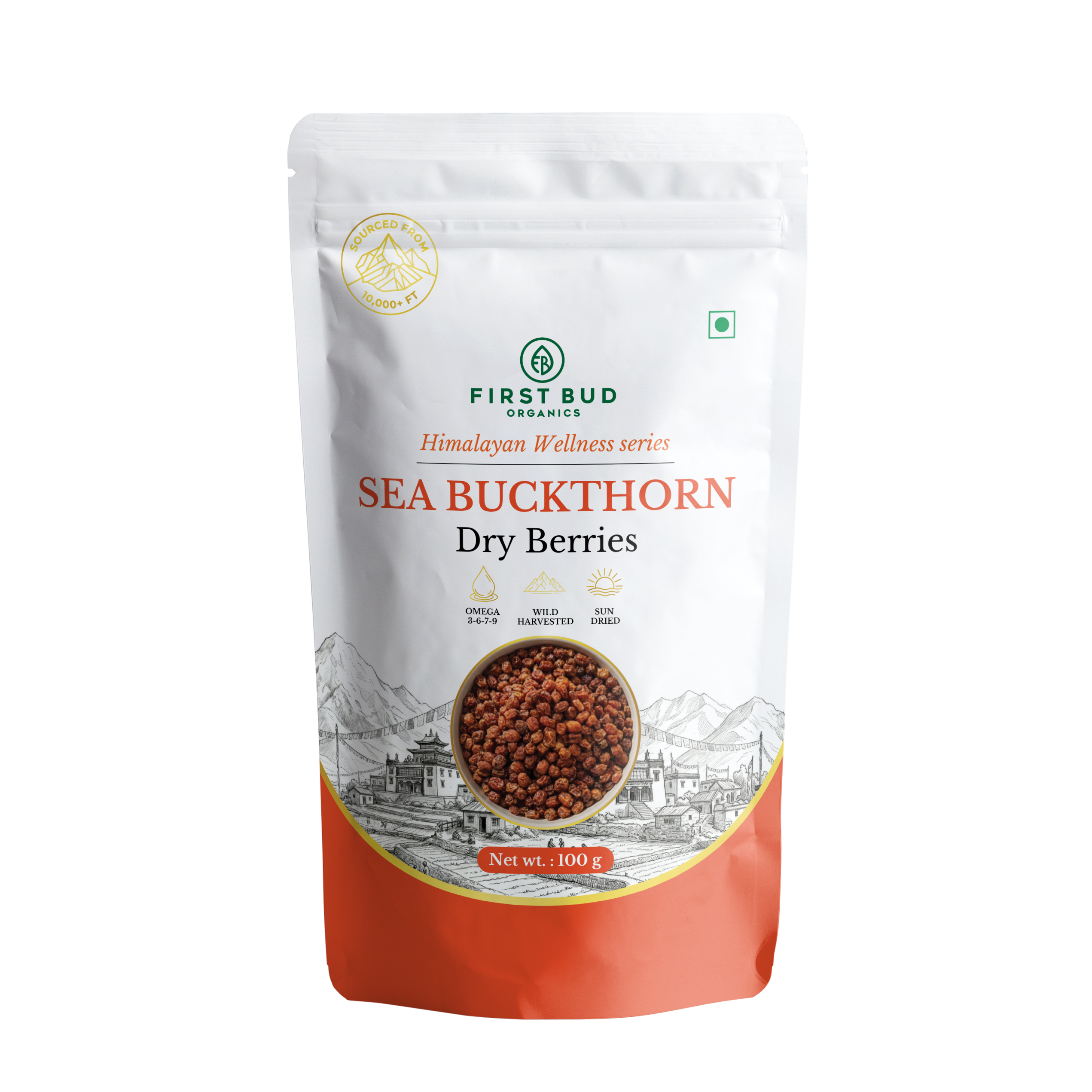 Organic Sun Dried Sea Buckthorn Berries (100g)